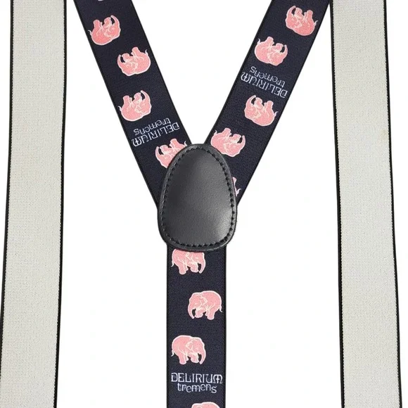Delirium Tremens Pink Elephant Belgium Beer Suspenders German Oktoberfest Blue - Picture 7 of 8